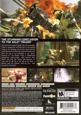 Halo 3 (USA) box cover back